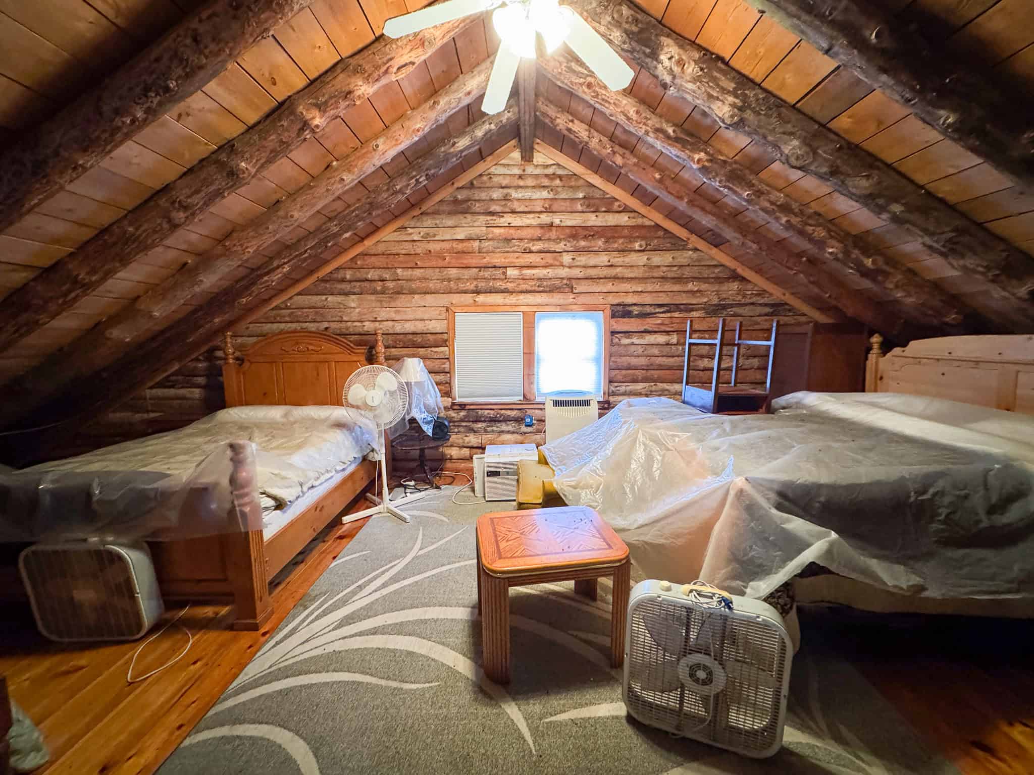 Waterfront Log Cabin on 16 Acres in Northern Maine