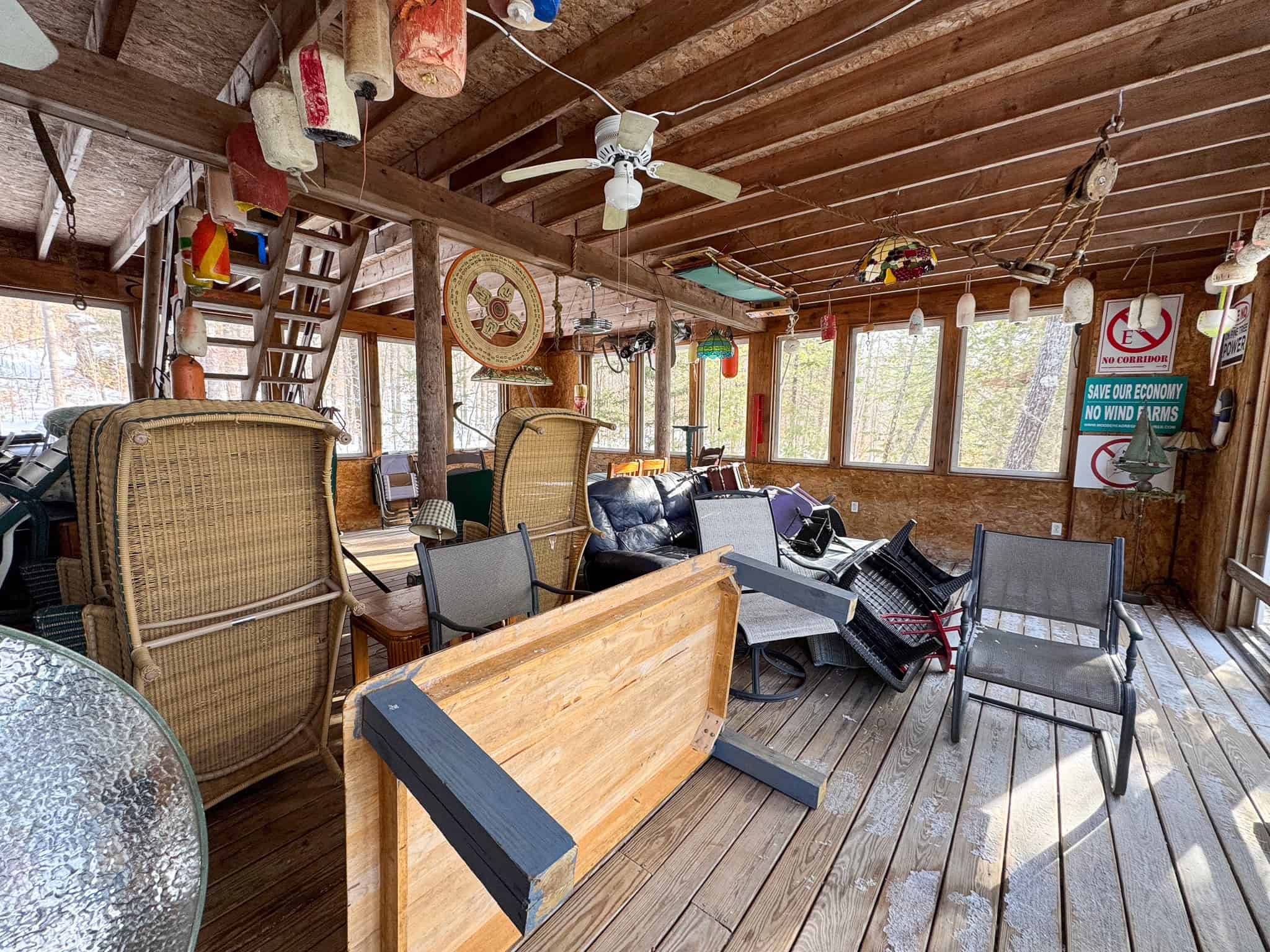 Waterfront Log Cabin on 16 Acres in Northern Maine