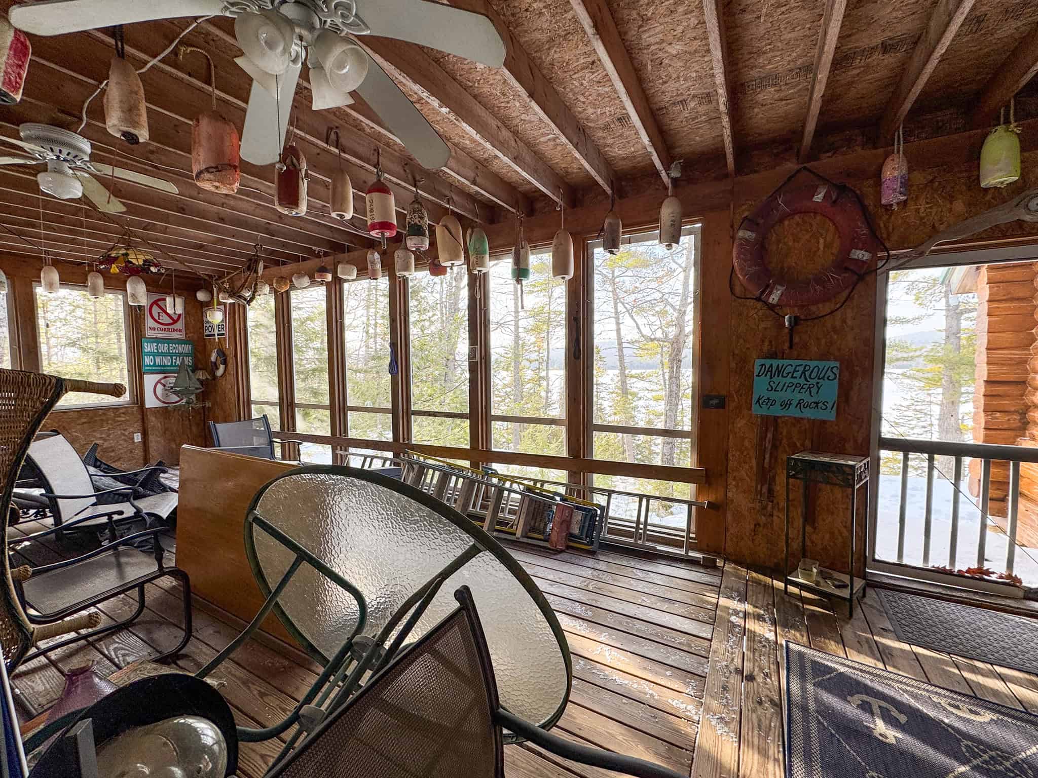 Waterfront Log Cabin on 16 Acres in Northern Maine