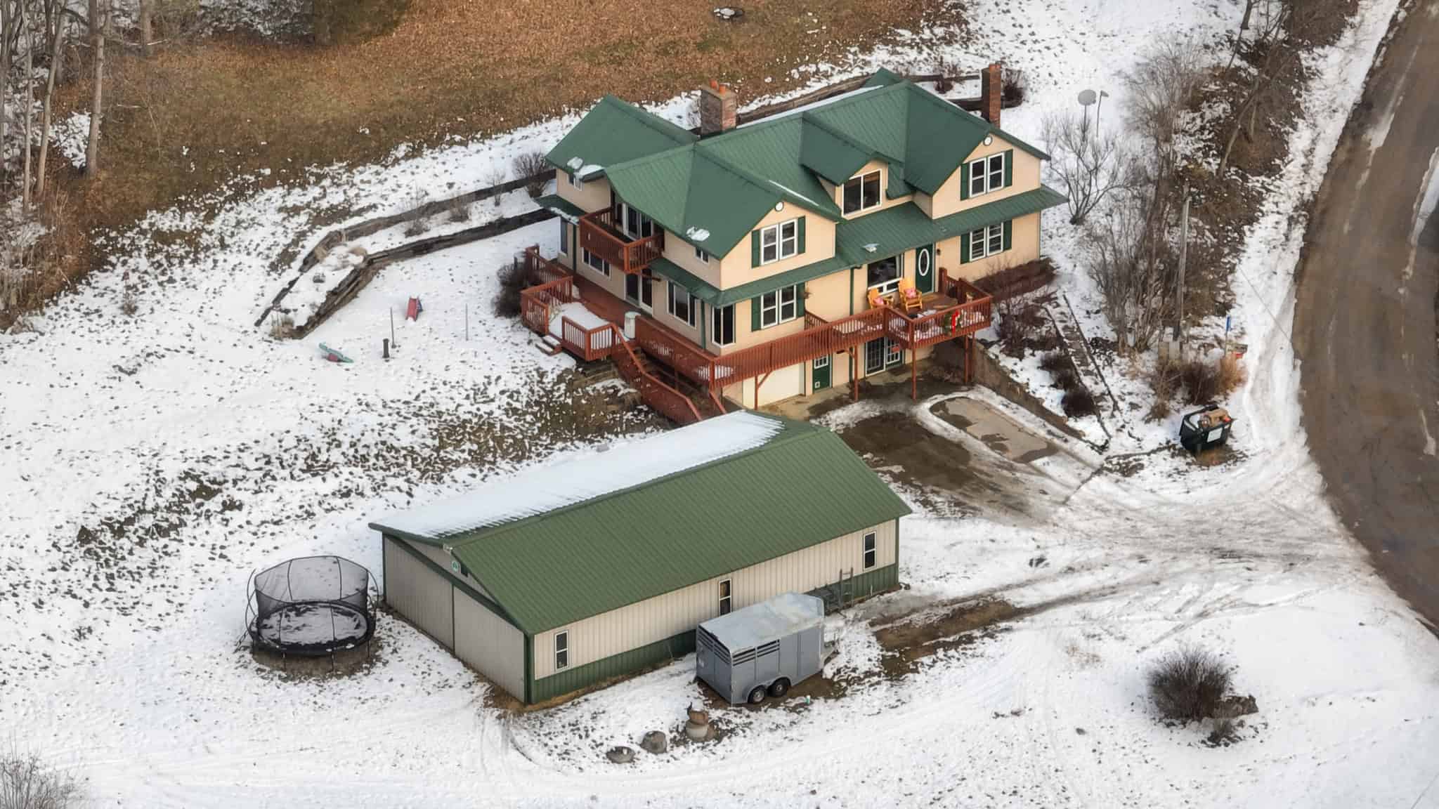 Dead-End Road 14-Acre Valley Estate with Dual Living Quarters Near Muscoda, WI