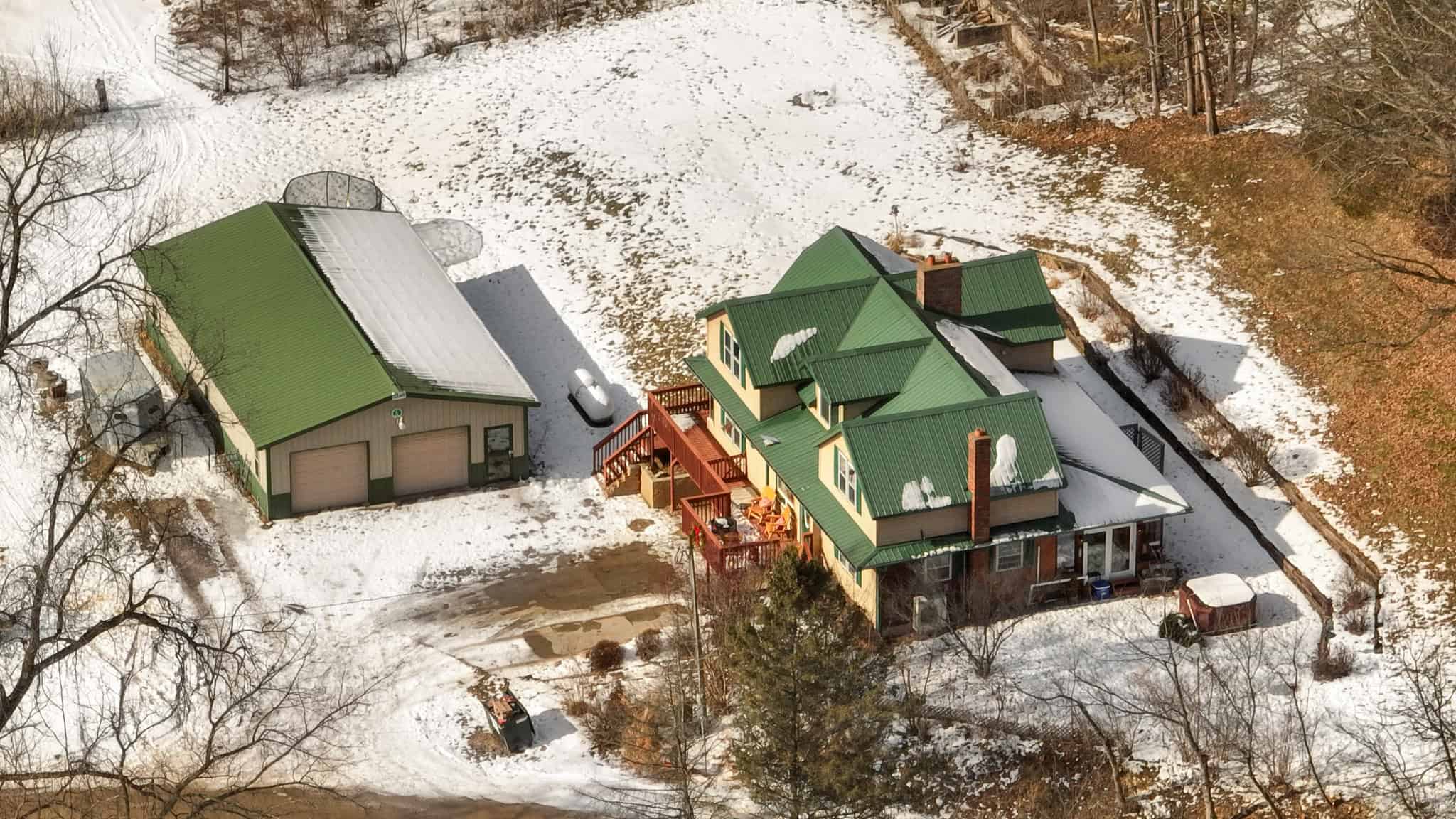Dead-End Road 14-Acre Valley Estate with Dual Living Quarters Near Muscoda, WI