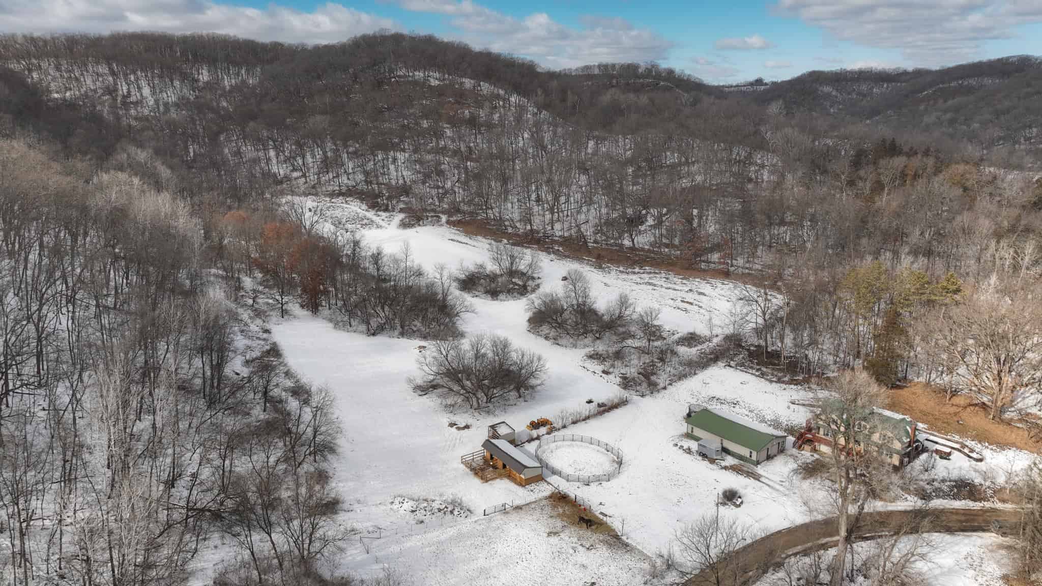 Dead-End Road 14-Acre Valley Estate with Dual Living Quarters Near Muscoda, WI