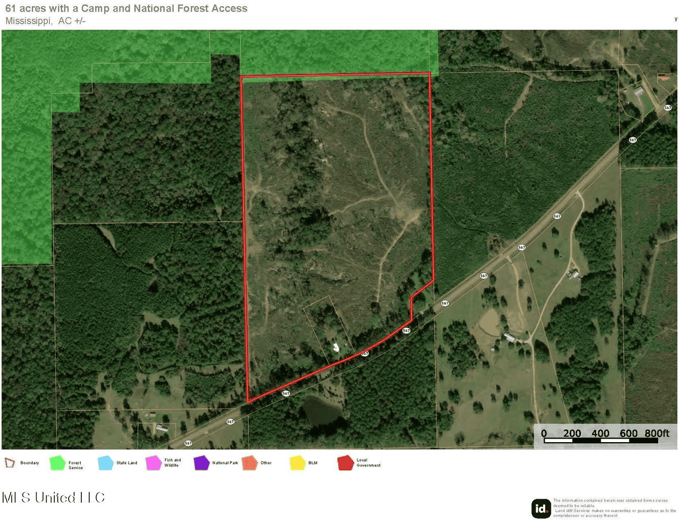 South MS Camp and Land Bordering the National Forest