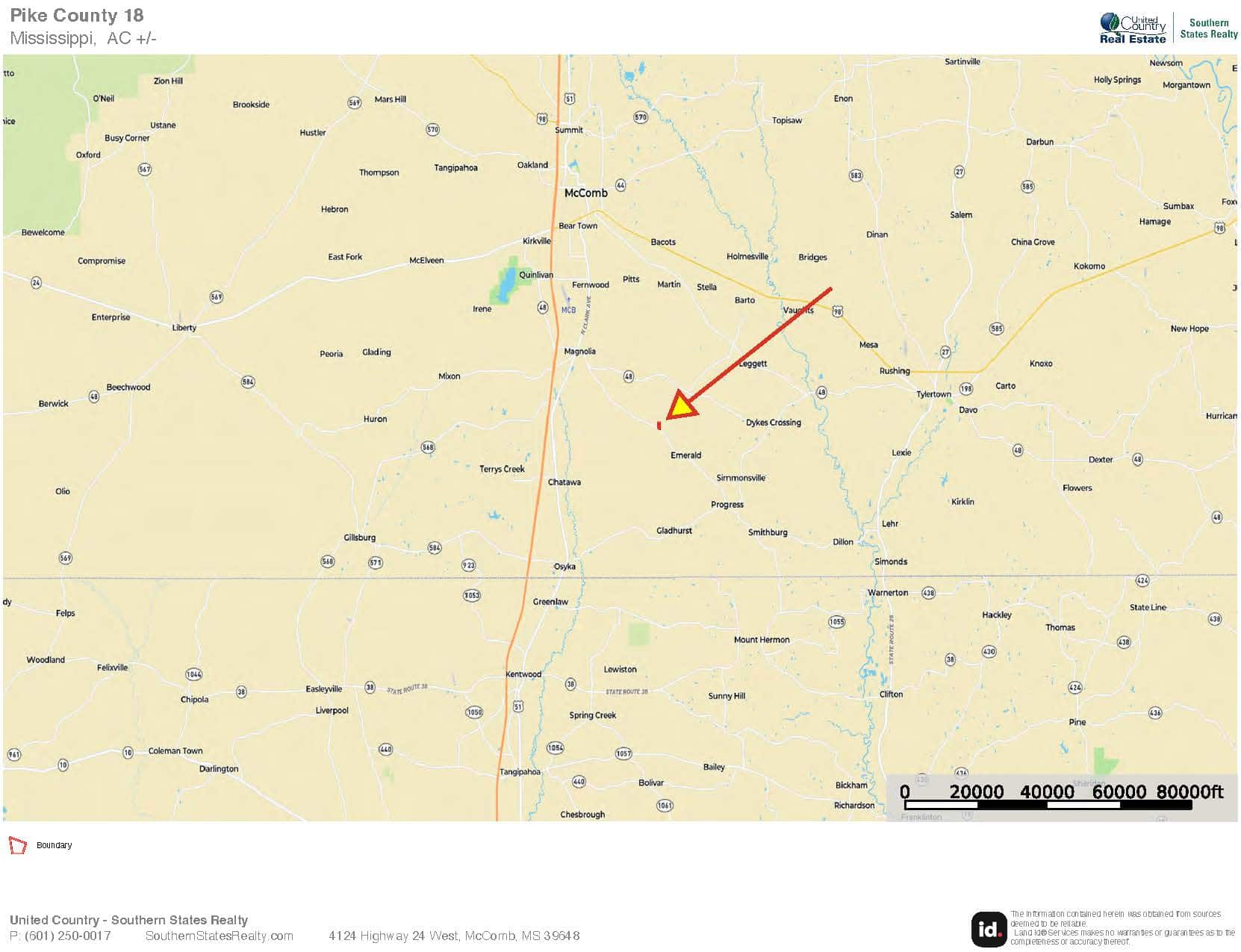 18 Acre Homesite in Magnolia, MS, Pike County