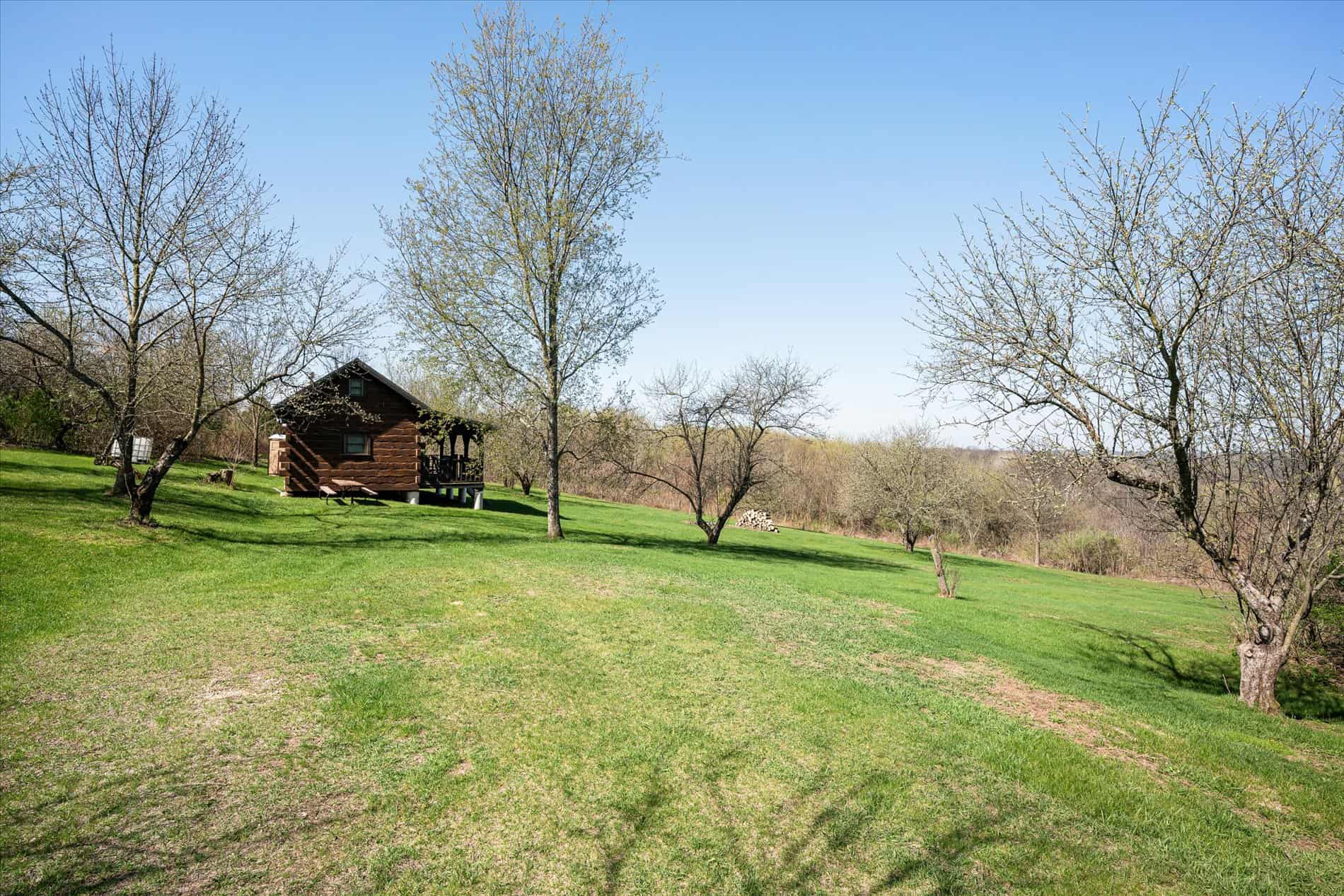 Log Cabin in SW Wisconsin Driftless Region on 10 Acres
