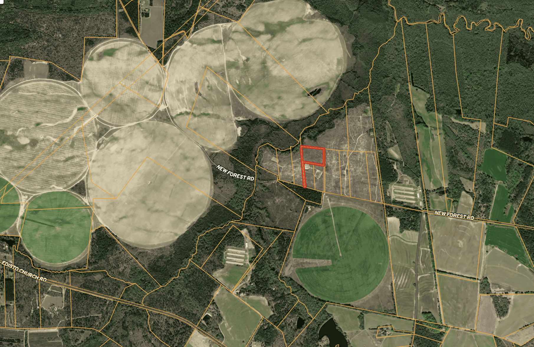 36-acre tract with multiple access points & natural features on New Forrest