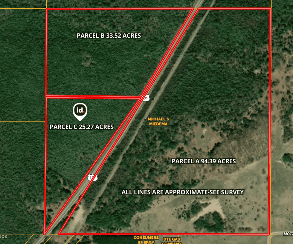 33.5 Acres – Ultimate Hunting Basecamp w/ US-131 Frontage + Direct State Land Access