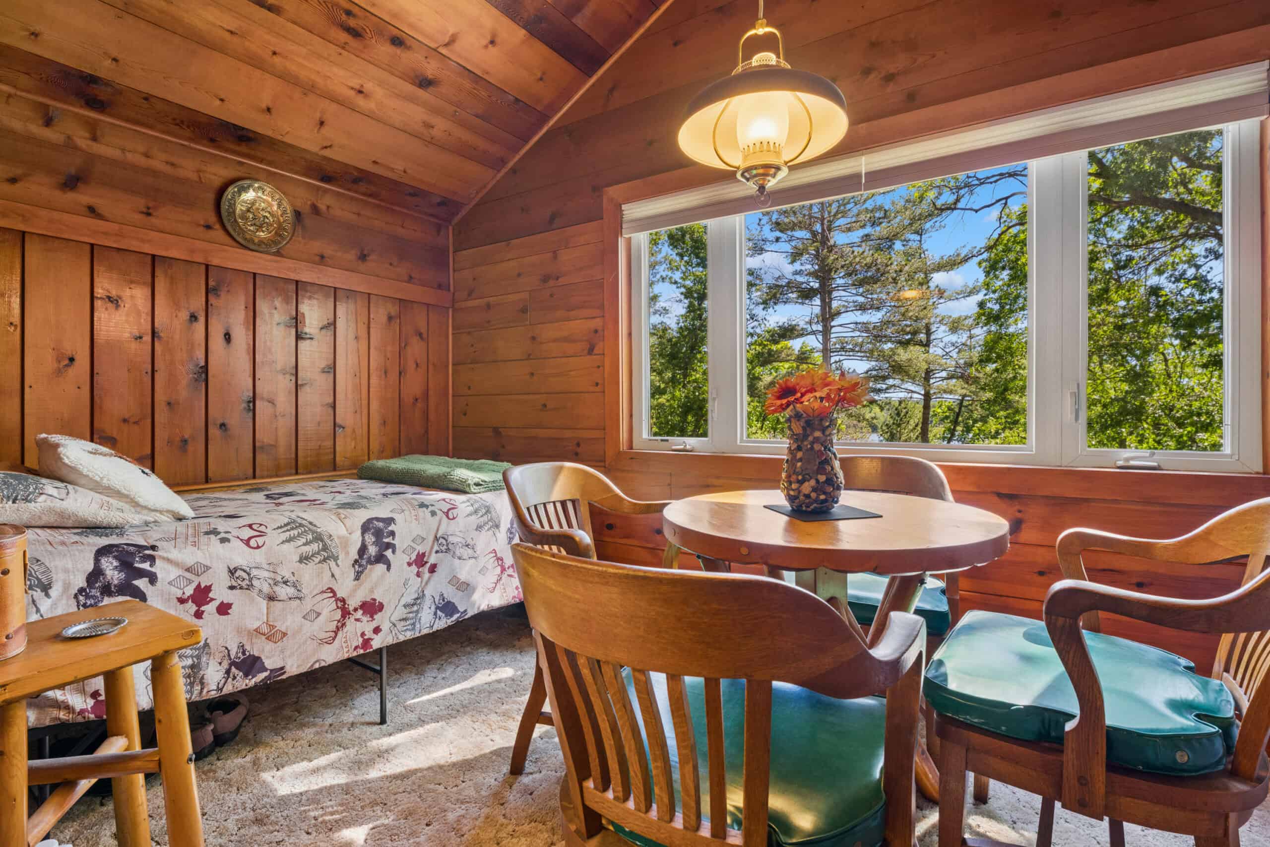Classic Canada Creek Ranch Log Cabin with Lake Geneva Views