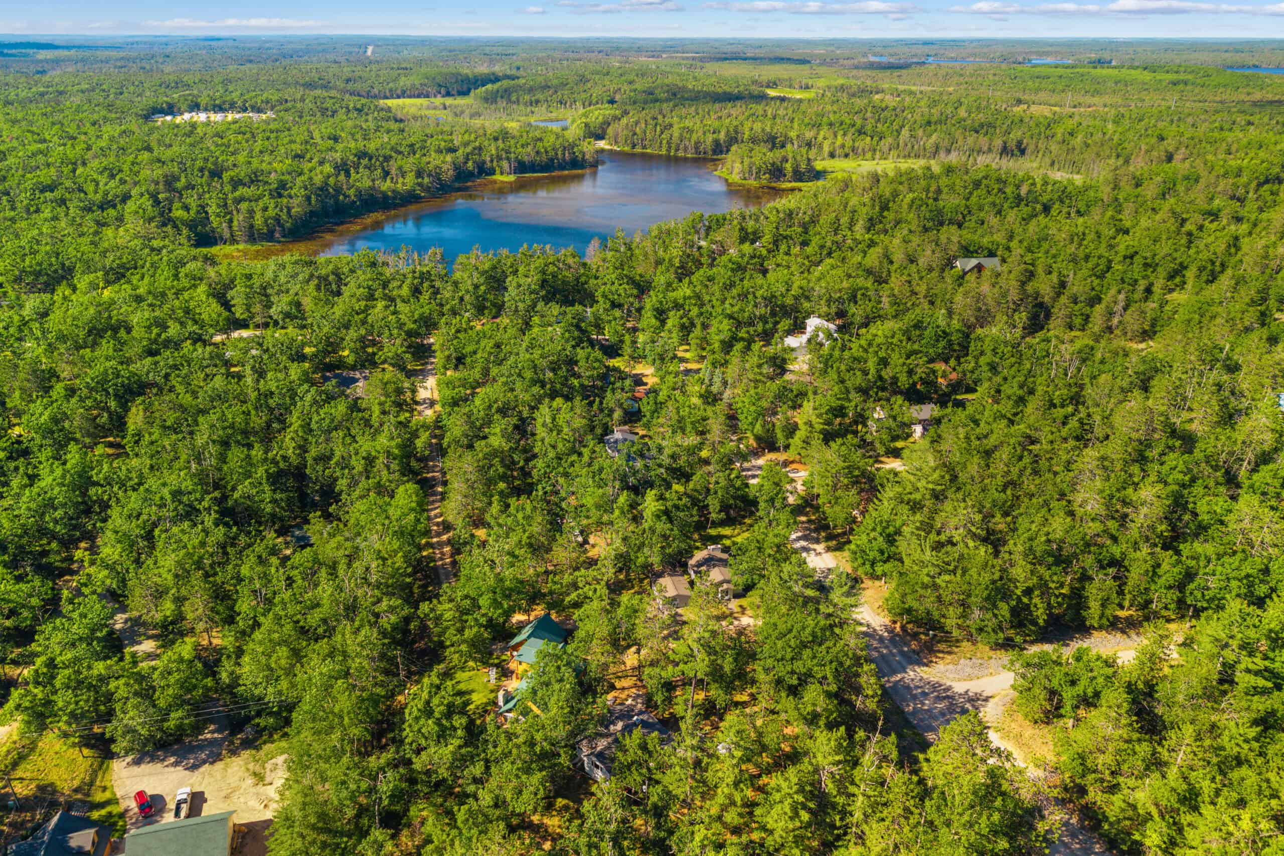 Classic Canada Creek Ranch Log Cabin with Lake Geneva Views