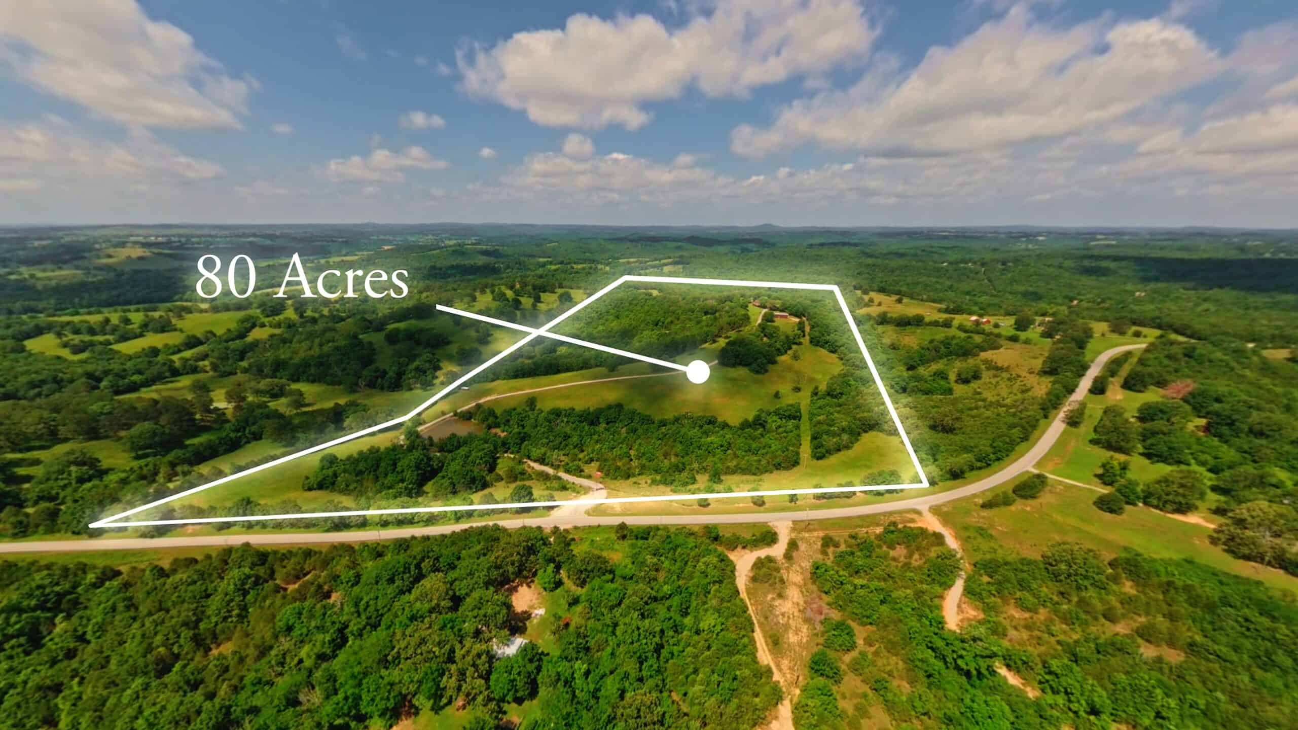 88-Acre Horse Farm with Custom Ranch Home, Stables, Ponds & Private Gated Drive