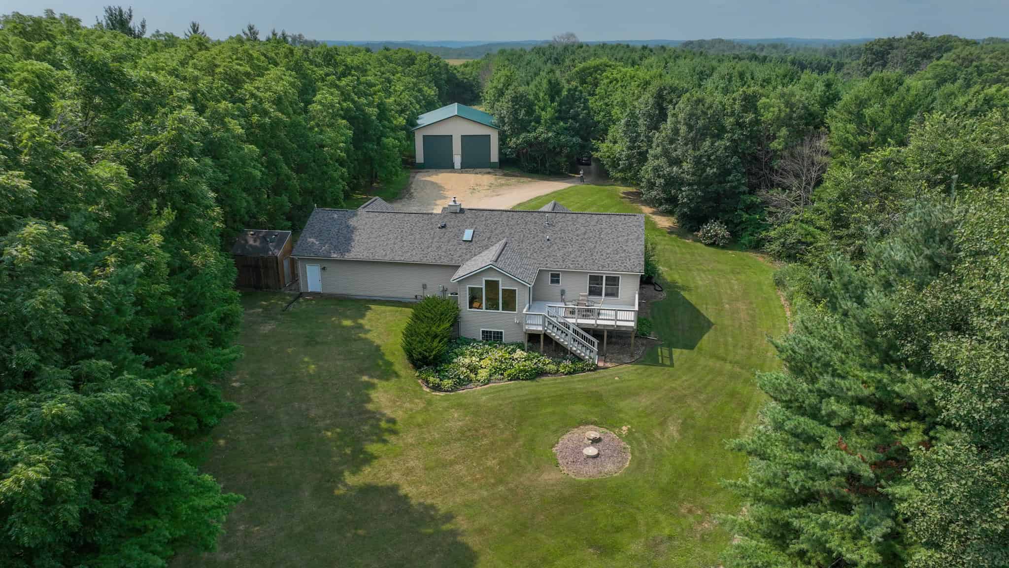 40-Acre Richland County Hunting Retreat with Ridge-Top Ranch Home & Trophy Whitetail History
