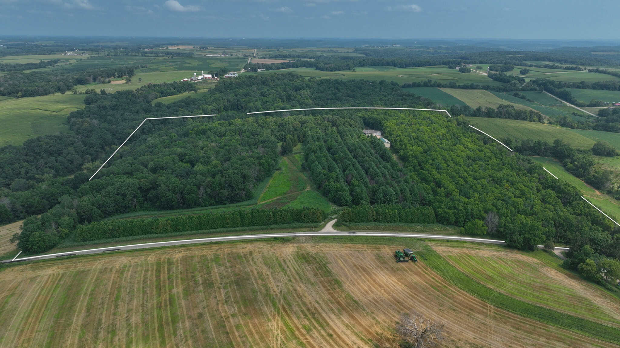 40-Acre Richland County Hunting Retreat with Ridge-Top Ranch Home & Trophy Whitetail History