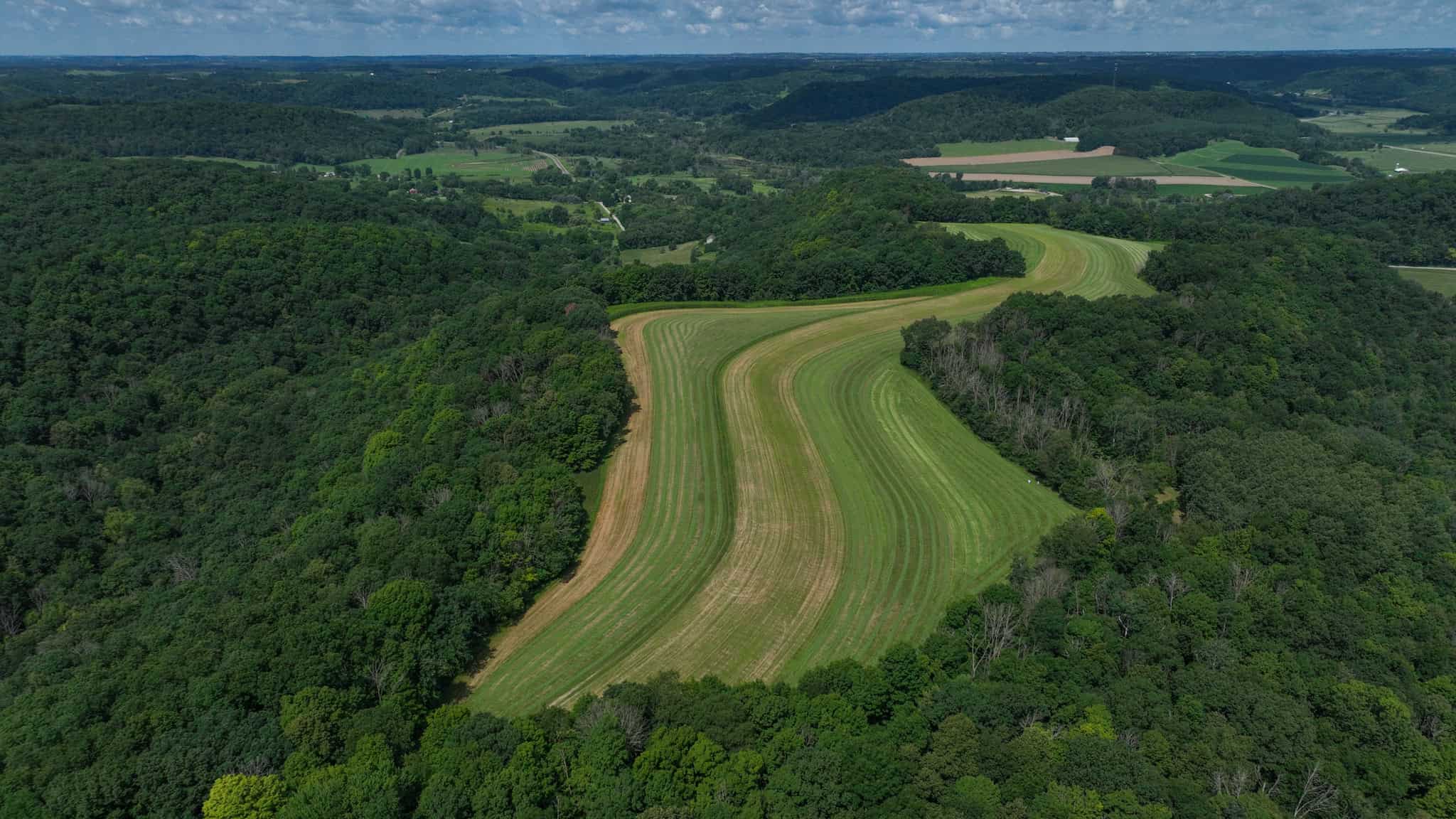 Luxury Vernon County Estate on 141 Acres with Organic Farmland, Views & Hunting