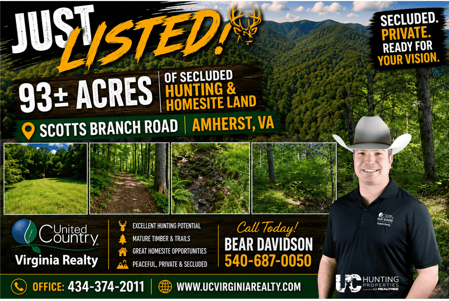 93± Acres of Secluded Hunting & Homesite Land in VA