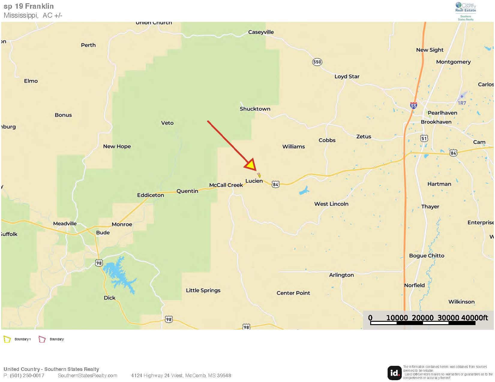 11± Acres in McCall Creek, MS with Creek Frontage