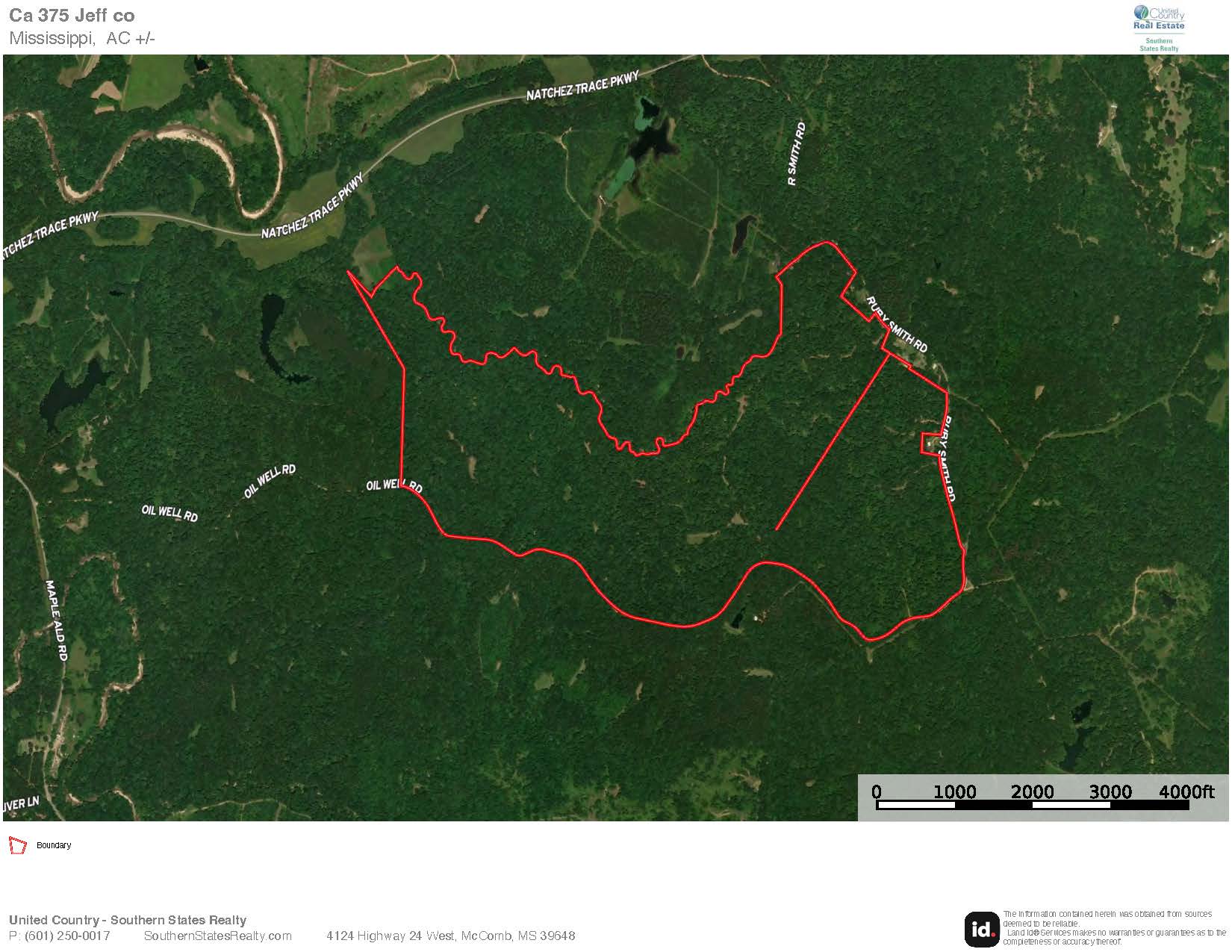 375± Acres in Jefferson County, MS Near Natchez Trace