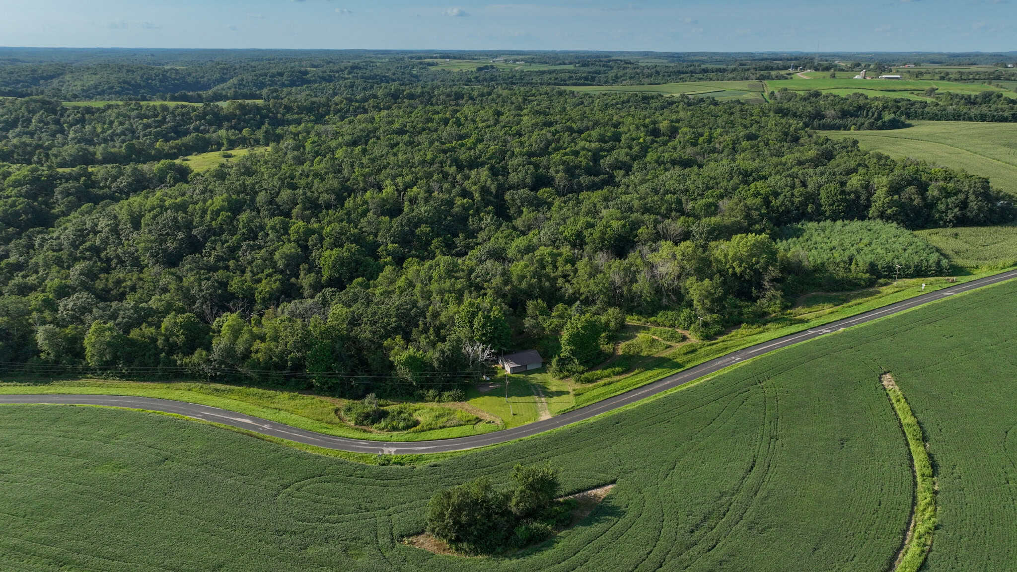35-Acre Southwest Wisconsin Hunting Camp with Proven Whitetail History, Hardwood Ridges & Turnkey Game-Care Setup