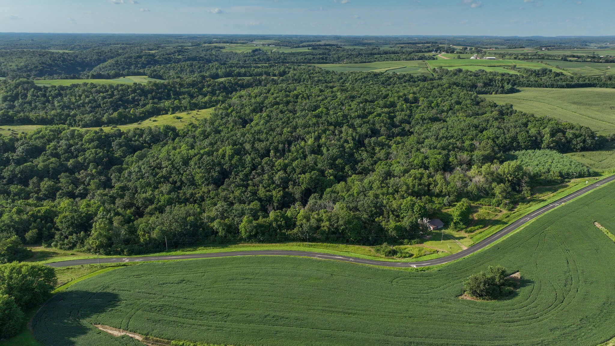 35-Acre Southwest Wisconsin Hunting Camp with Proven Whitetail History, Hardwood Ridges & Turnkey Game-Care Setup