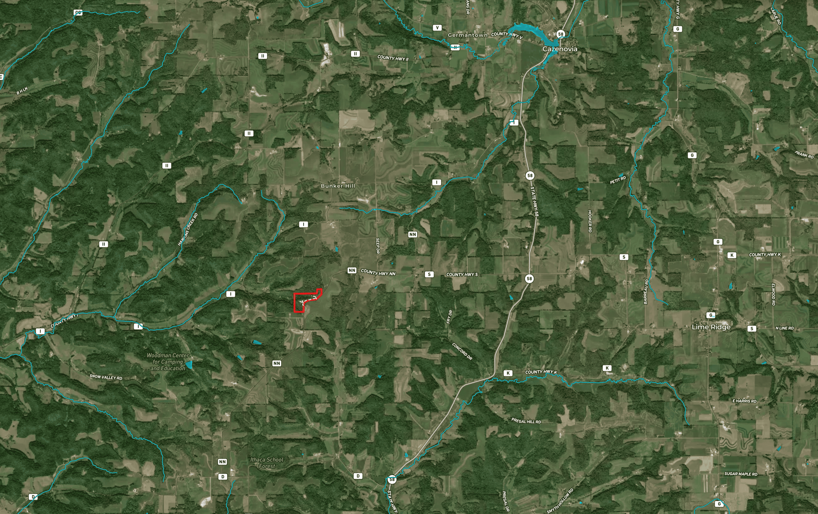 35-Acre Southwest Wisconsin Hunting Camp with Proven Whitetail History, Hardwood Ridges & Turnkey Game-Care Setup