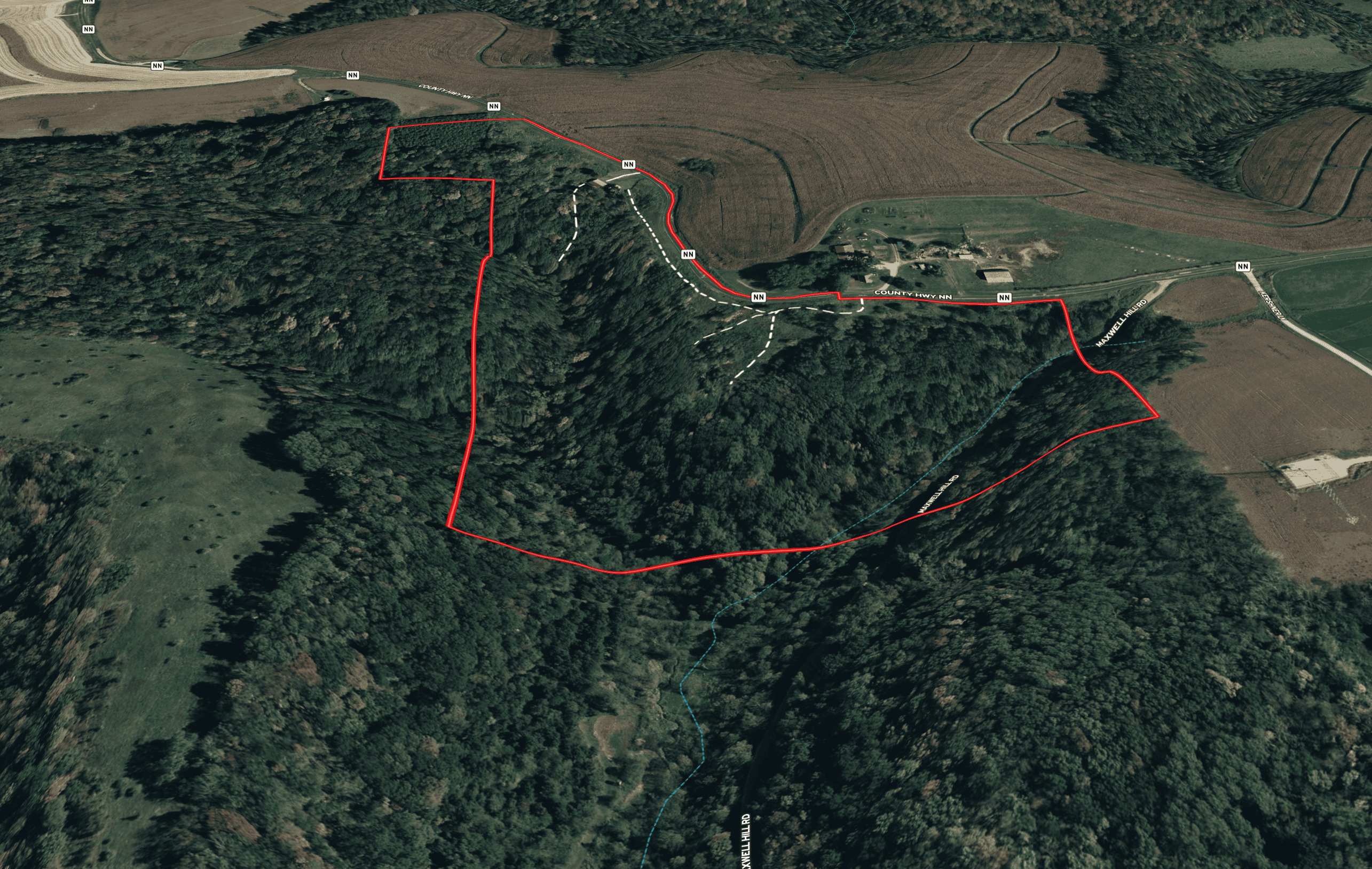 35-Acre Southwest Wisconsin Hunting Camp with Proven Whitetail History, Hardwood Ridges & Turnkey Game-Care Setup