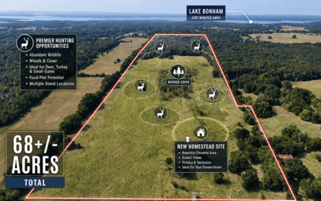 68± Acres Near Lake Bonham | Bonham, Texas
