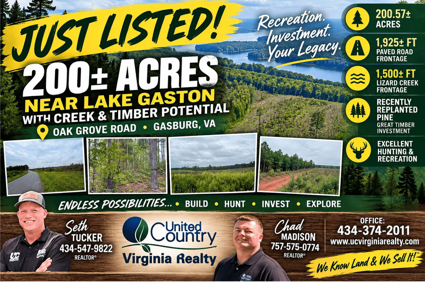 200± Acres Near Lake Gaston with Creek & Timber Potential