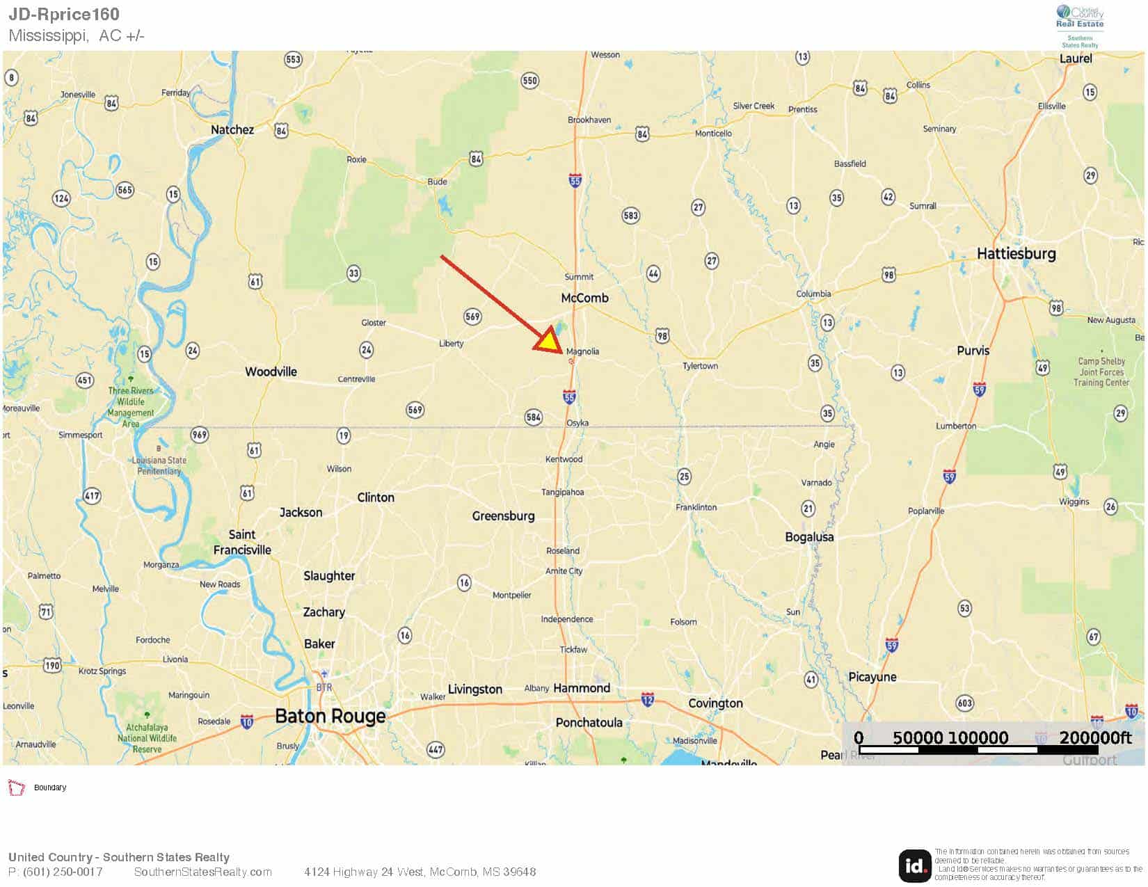 150 Acres for Sale in Magnolia MS on Tangipahoa River