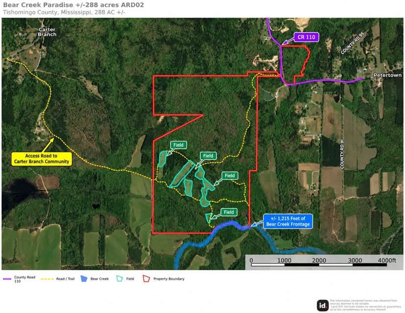 Bear Creek Hunting Land in Tishomingo County, MS
