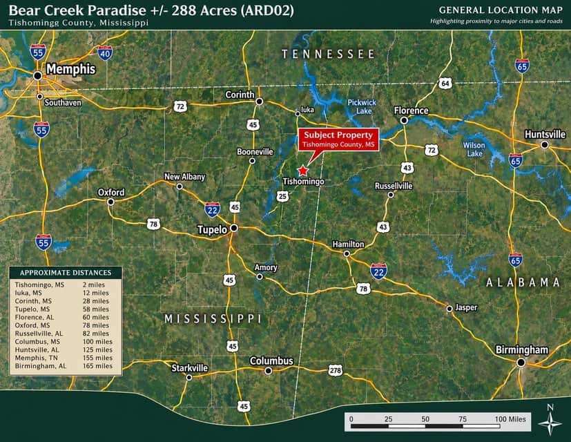 Bear Creek Hunting Land in Tishomingo County, MS