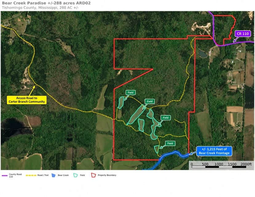 Bear Creek Hunting Land in Tishomingo County, MS