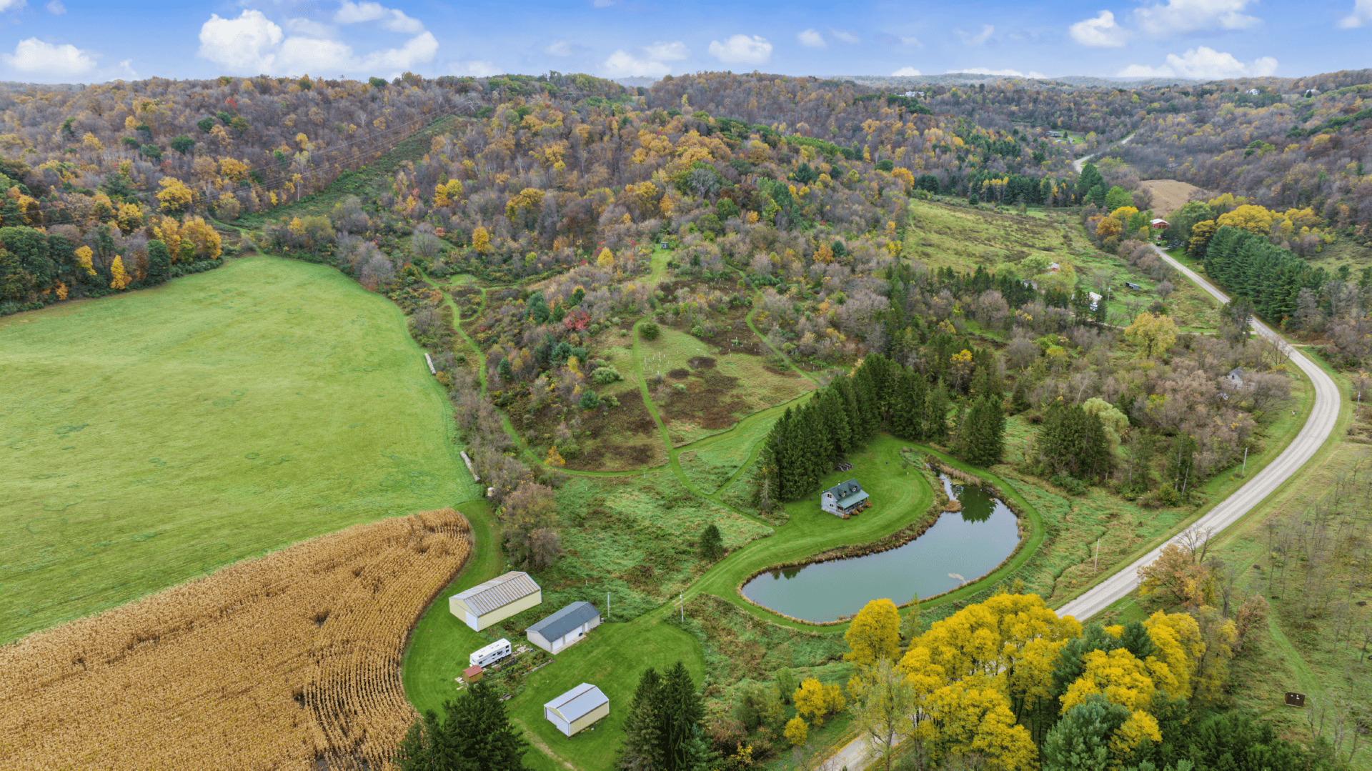 95.02-Acre Premier Whitetail Hunting Estate with Log Cabin, Pond & Spring-Fed Stream in Richland County, Wisconsin