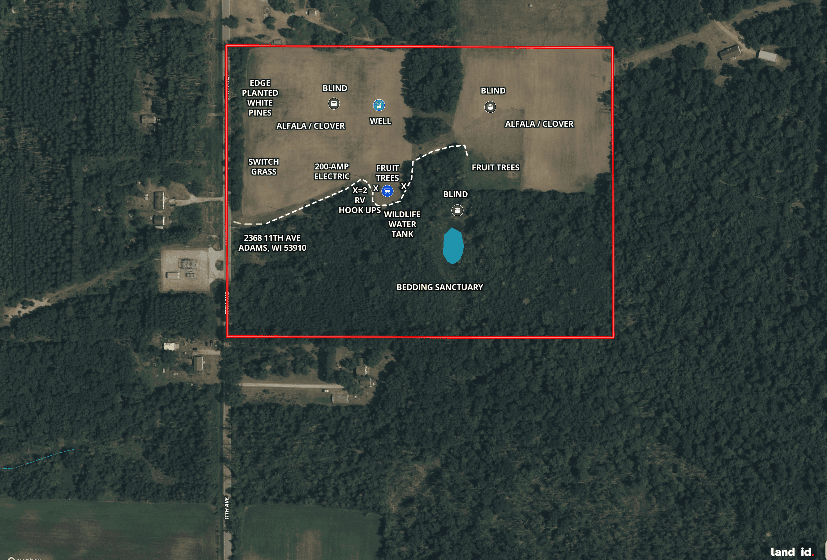 30-Acre Hunting & Camping Retreat with Food Plots, Well & RV Hookups | Adams County, Wisconsin