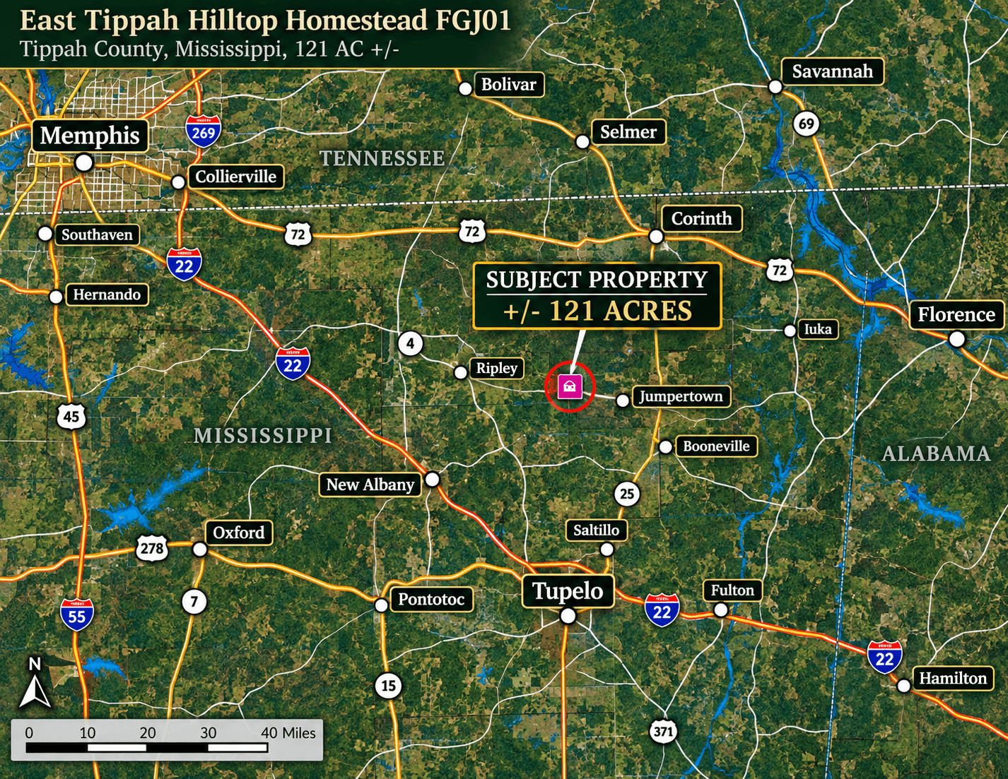 Farm, Breathtaking Home Site, INCREDIBLE Views, Tippah Co., MS