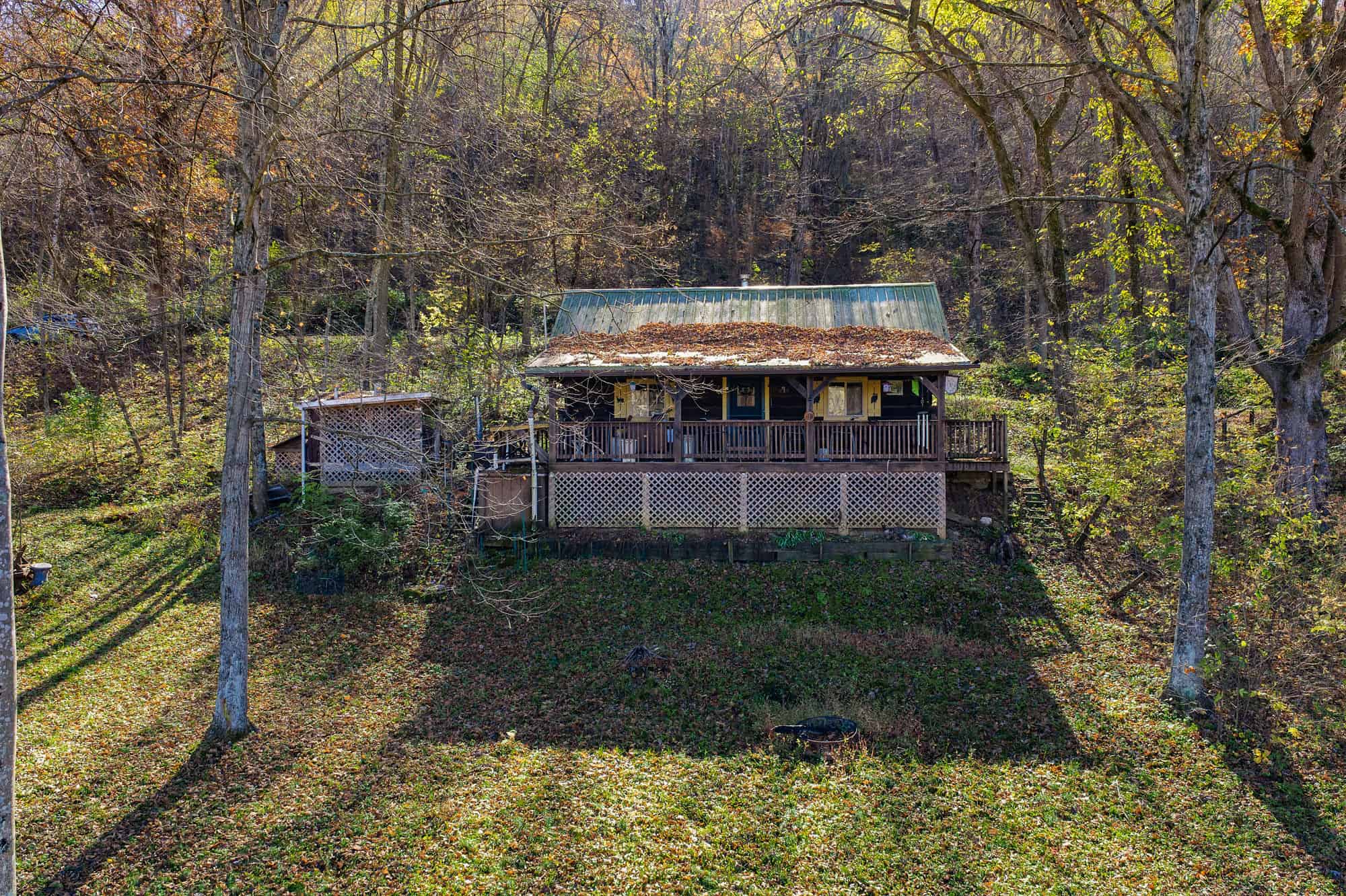 Driftless Area trout fishing and hunting retreat with a rustic log cabin, for sale Richland County WI