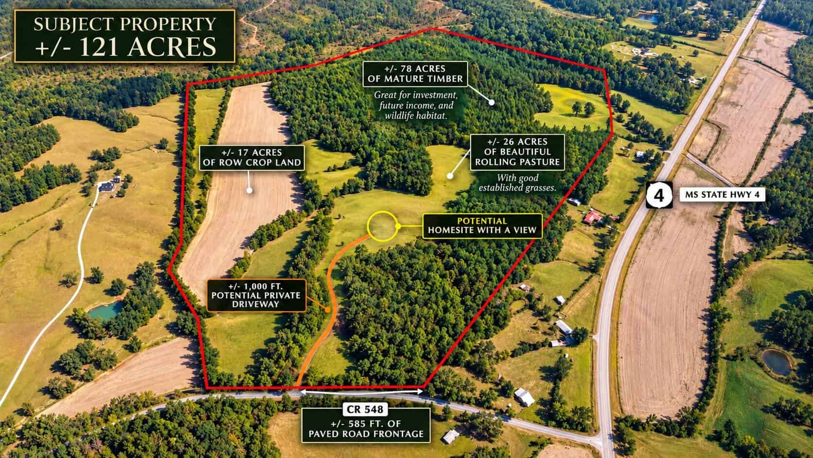 Farm, Breathtaking Home Site, INCREDIBLE Views, Tippah Co., MS
