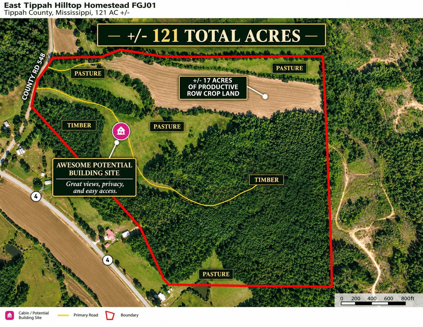 Farm, Breathtaking Home Site, INCREDIBLE Views, Tippah Co., MS