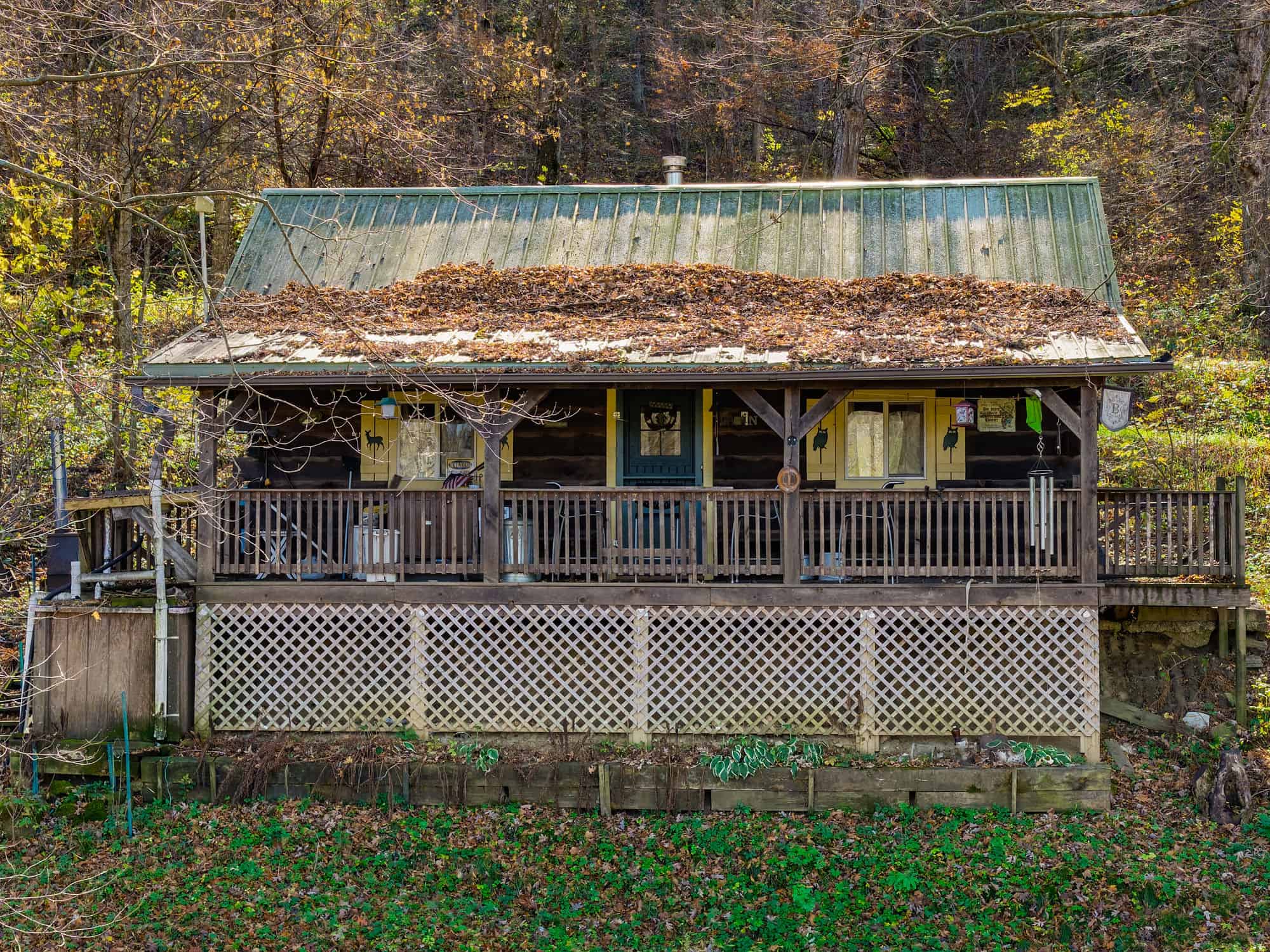 Driftless Area trout fishing and hunting retreat with a rustic log cabin, for sale Richland County WI