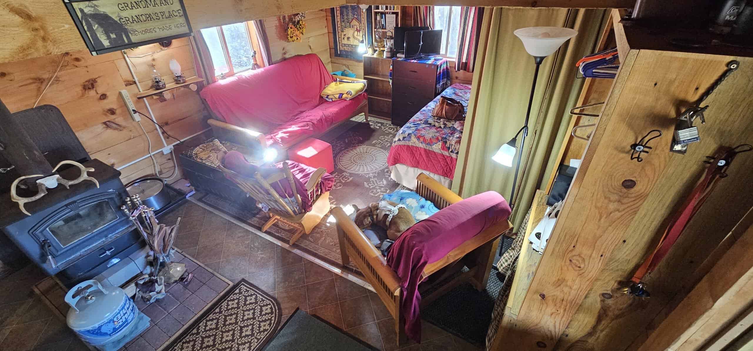 Driftless Area trout fishing and hunting retreat with a rustic log cabin, for sale Richland County WI