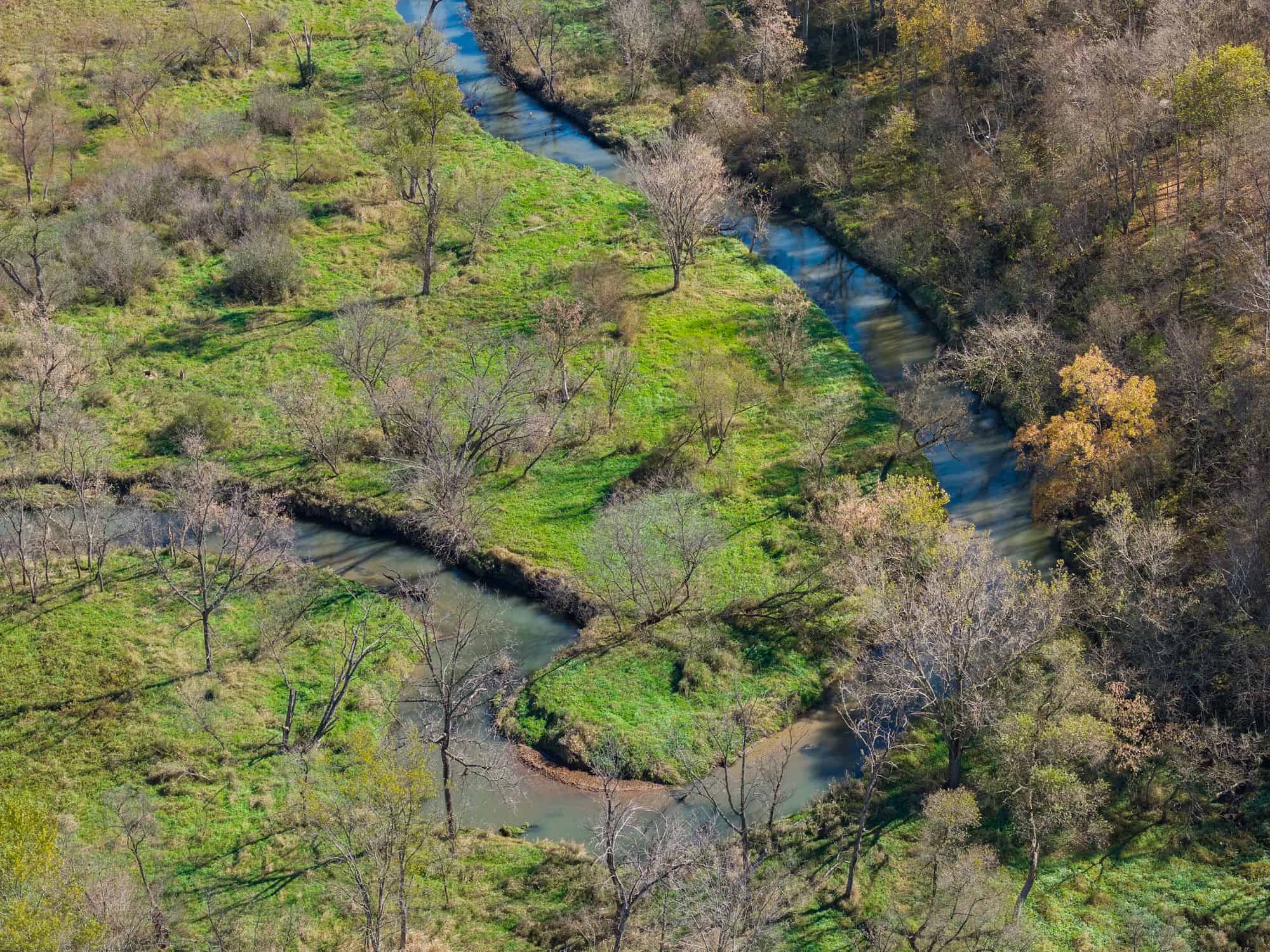 Driftless Area trout fishing and hunting retreat with a rustic log cabin, for sale Richland County WI