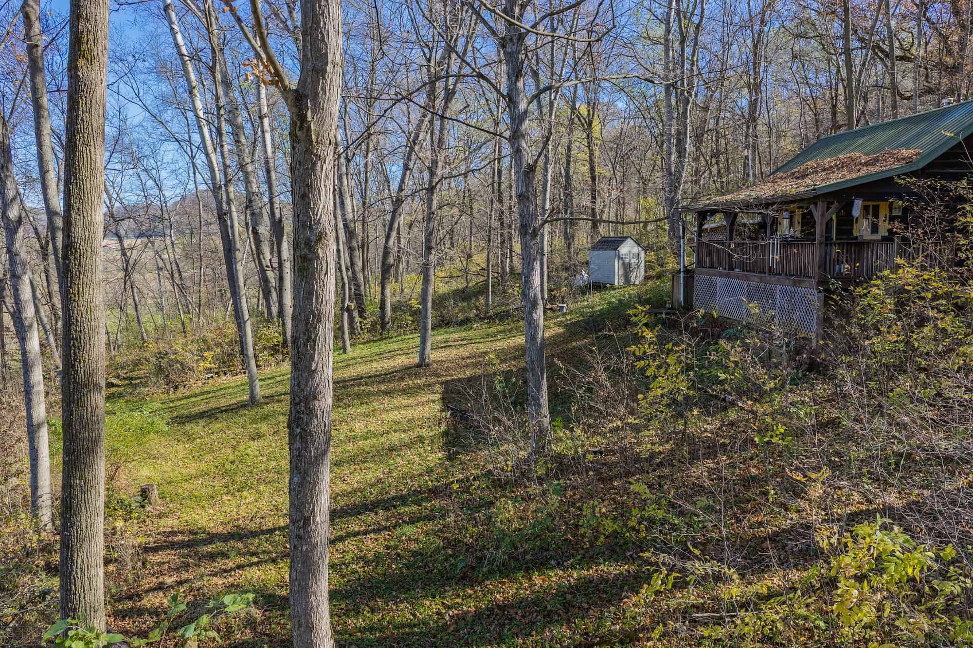 Driftless Area trout fishing and hunting retreat with a rustic log cabin, for sale Richland County WI
