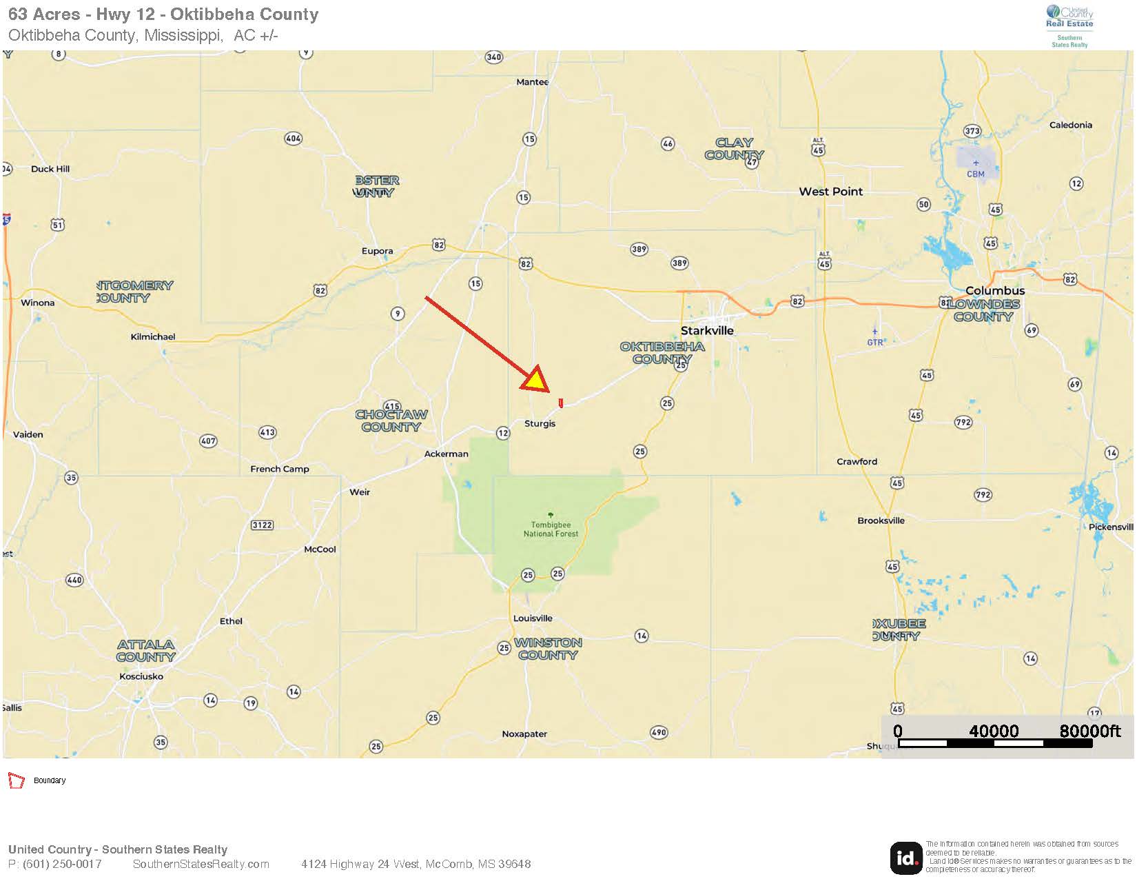 63 Acres Land For Sale Near Starkville MS